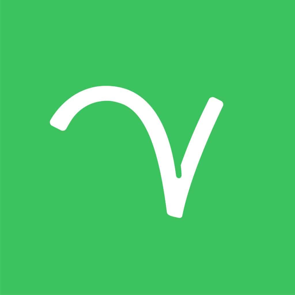 Trait Vert logo V
