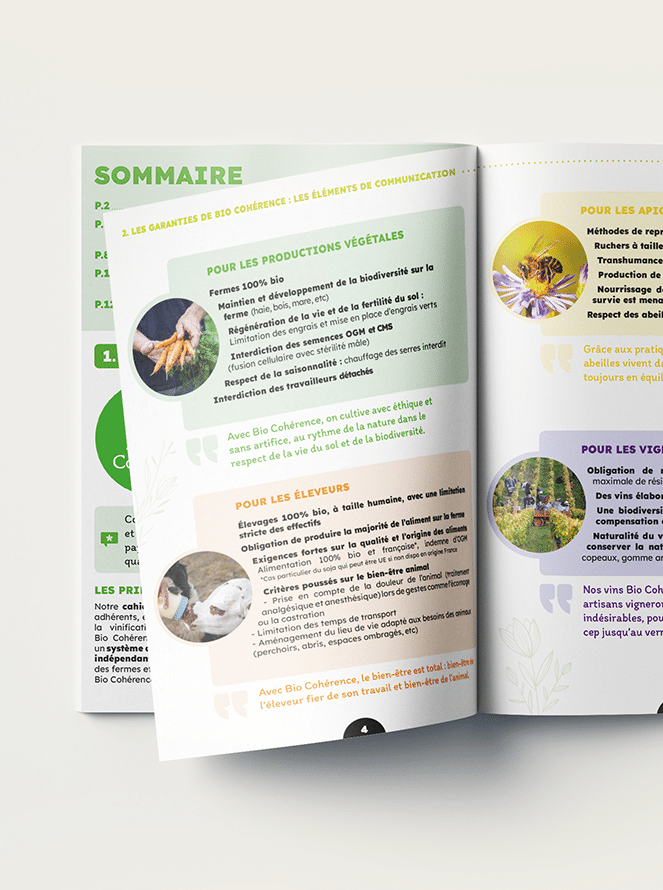 Agence communication bio - mise en page livret