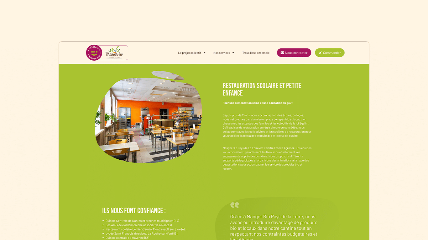 Manger bio site internet